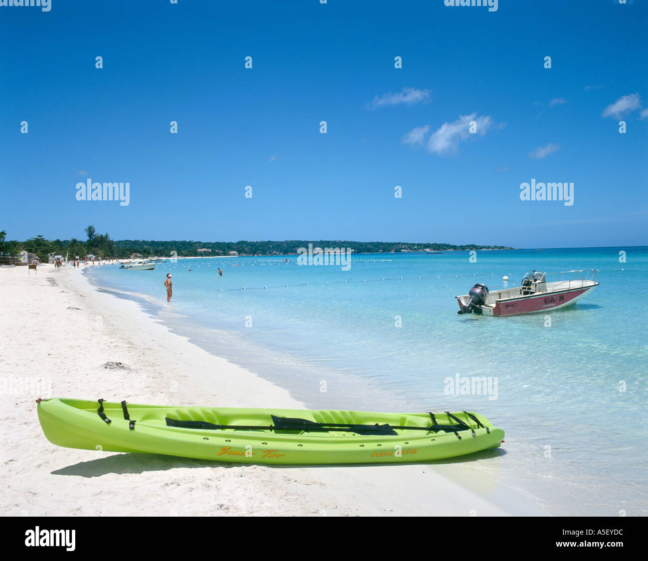 Seven Mile Beach, Long Bay, Negril, Jamaïque, Caraïbes Banque D'Images