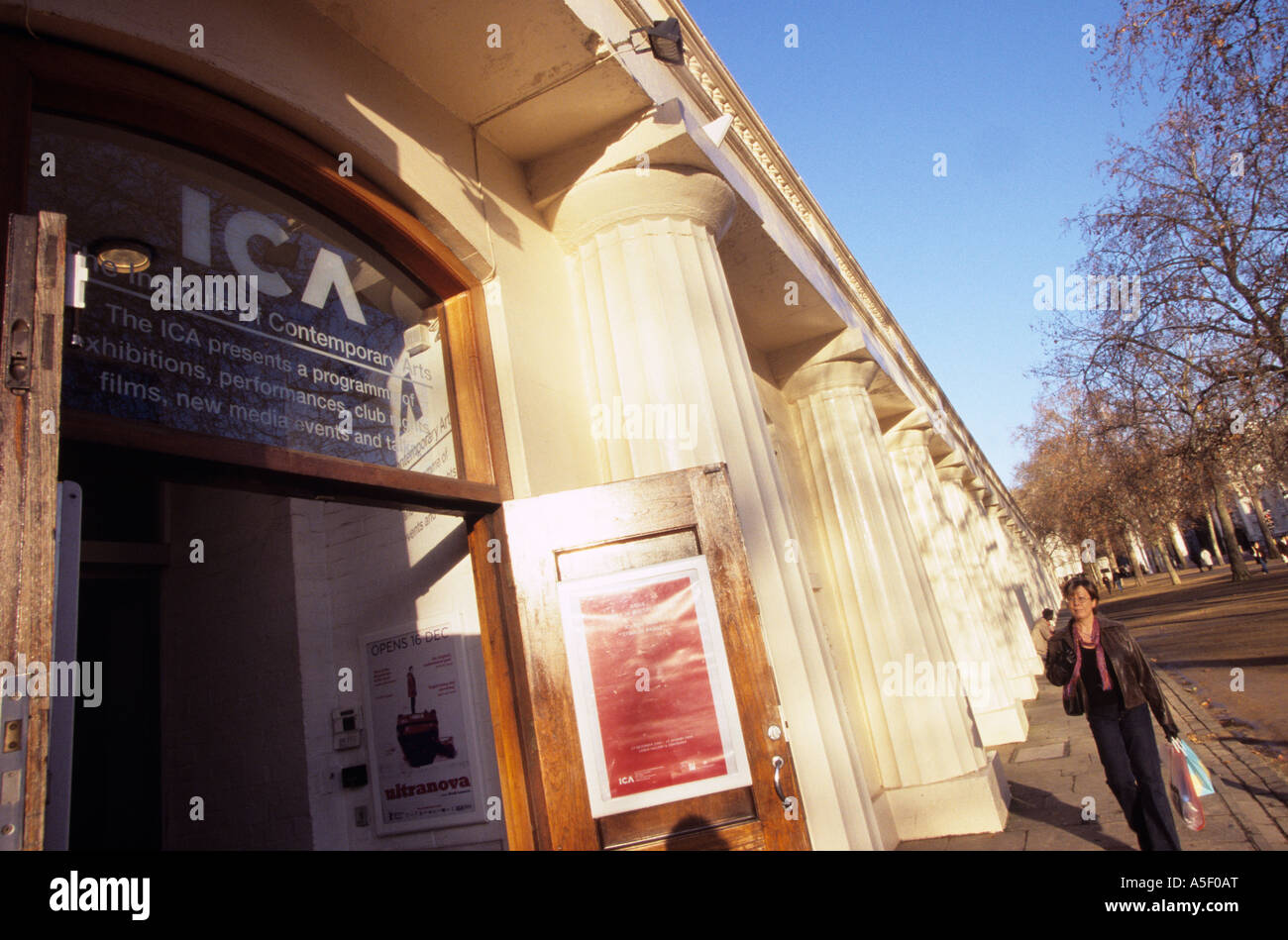 L'entrée de l'Institut d'art contemporain de Londres de l'ICA Banque D'Images
