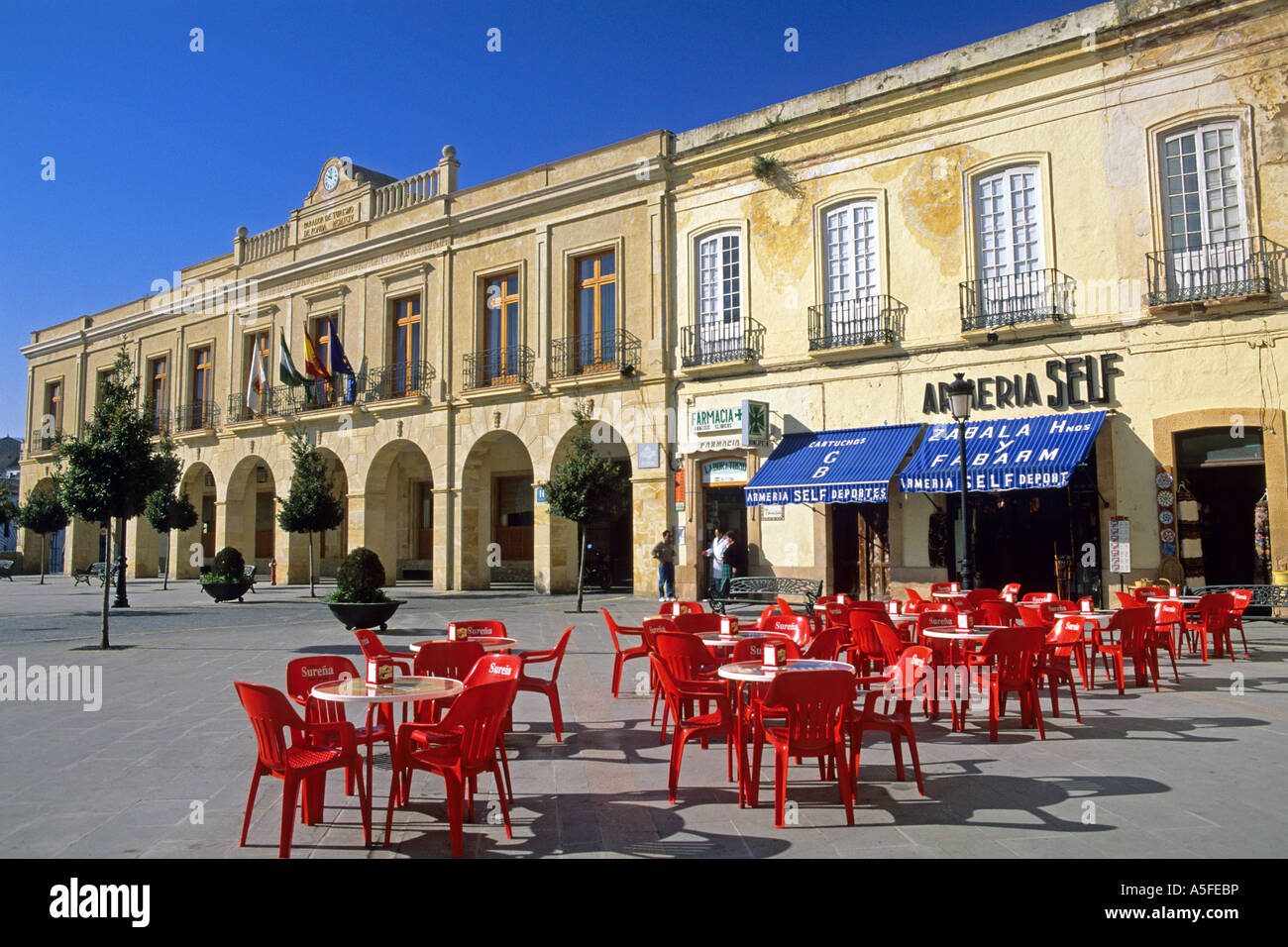 Café en plein air dans la région de Ronda Espagne Banque D'Images