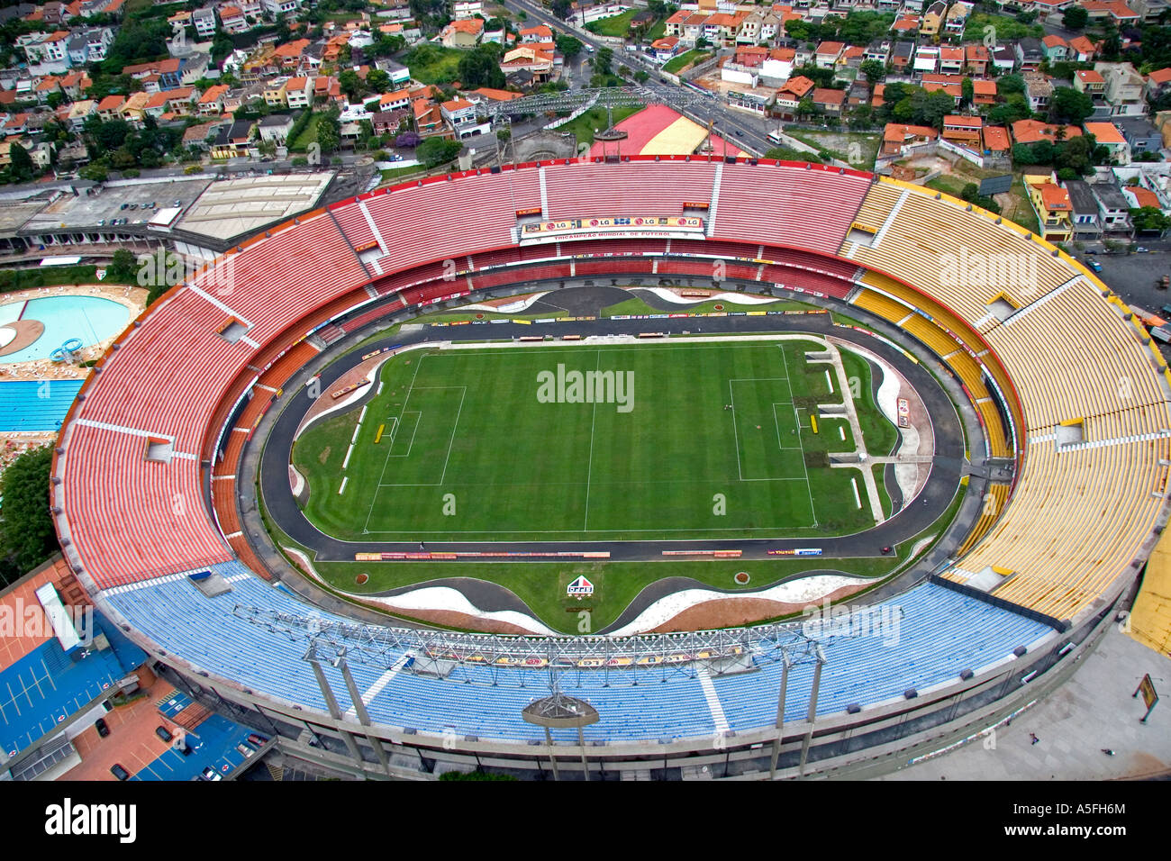 Vue aérienne de l'Estádio Morumbi São Paulo Futebol Clube stadium à Sao Paulo Brésil Banque D'Images Vue aérienne de l'Estádio Morumbi São Paulo Futebol Clube stadium à Sao Paulo Brésil Banque D'Images