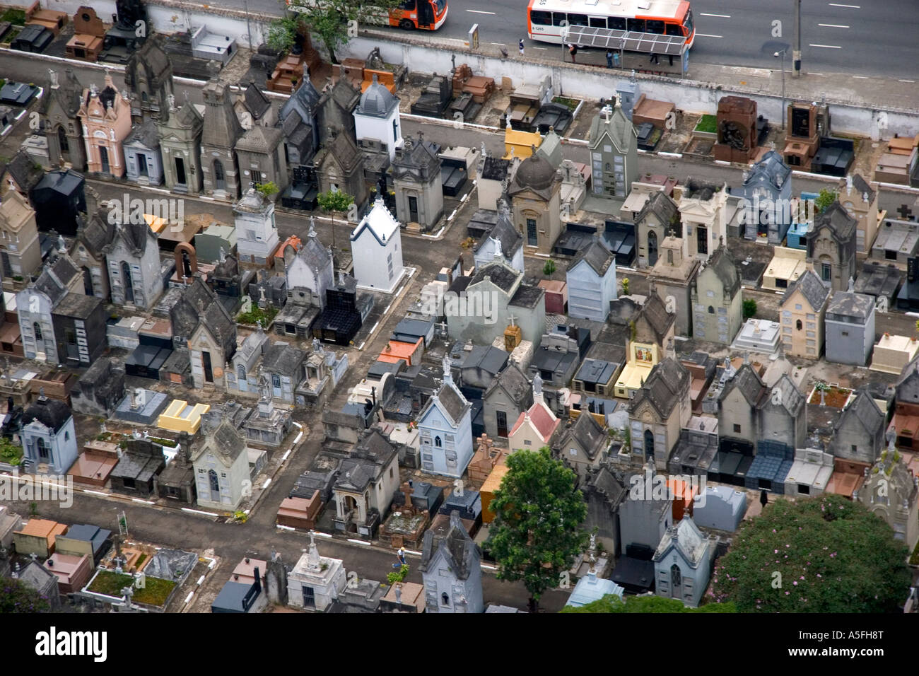 Vue aérienne d'un cimetière à Sao Paulo Brésil Banque D'Images