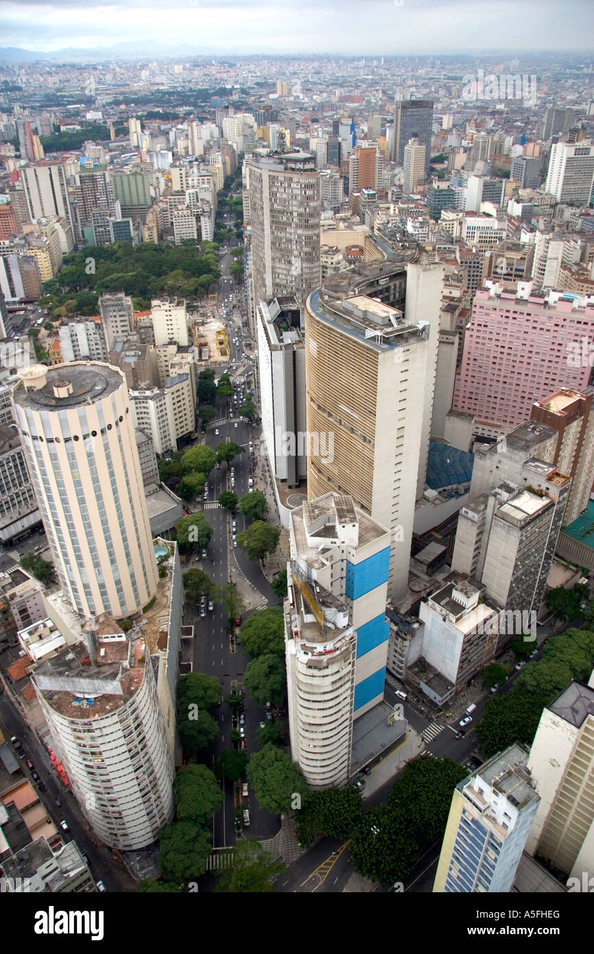 Vue aérienne des immeubles en hauteur à Sao Paulo Brésil Banque D'Images