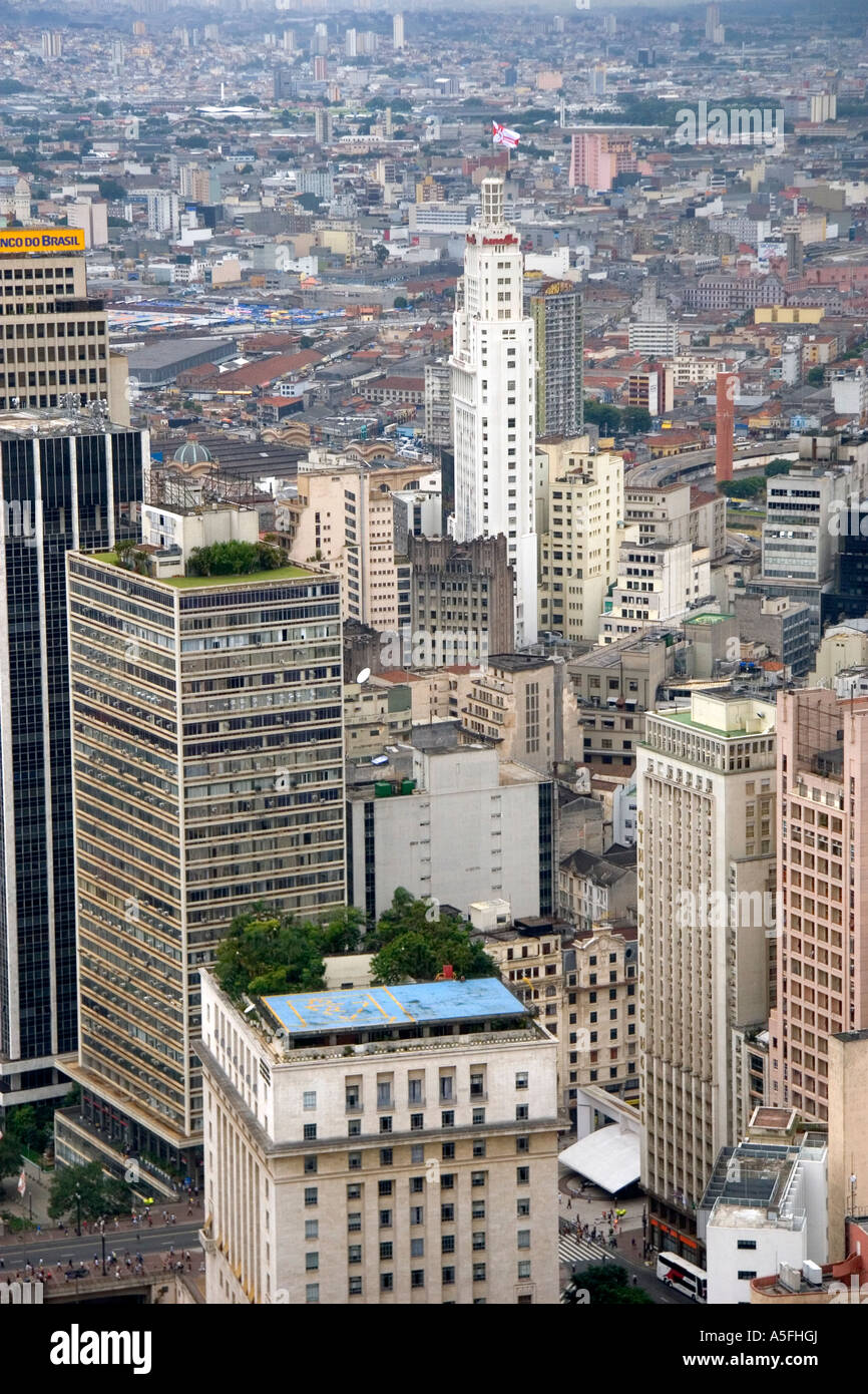 Vue aérienne des immeubles en hauteur à Sao Paulo Brésil Banque D'Images