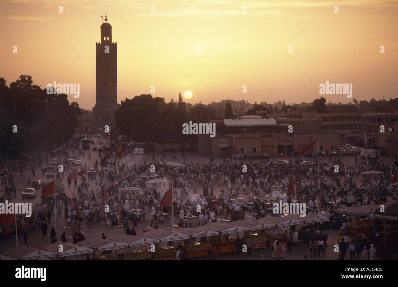 Place Djemaa el Fna de Marrakech Maroc les morts Banque D'Images