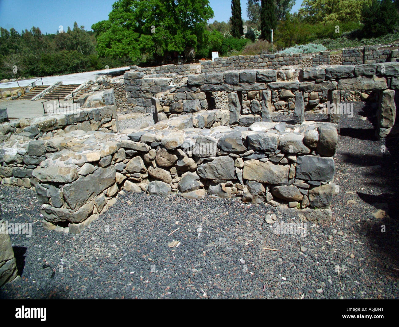 Les ruines de l'ancienne colonie juive à Katzrin Banque D'Images