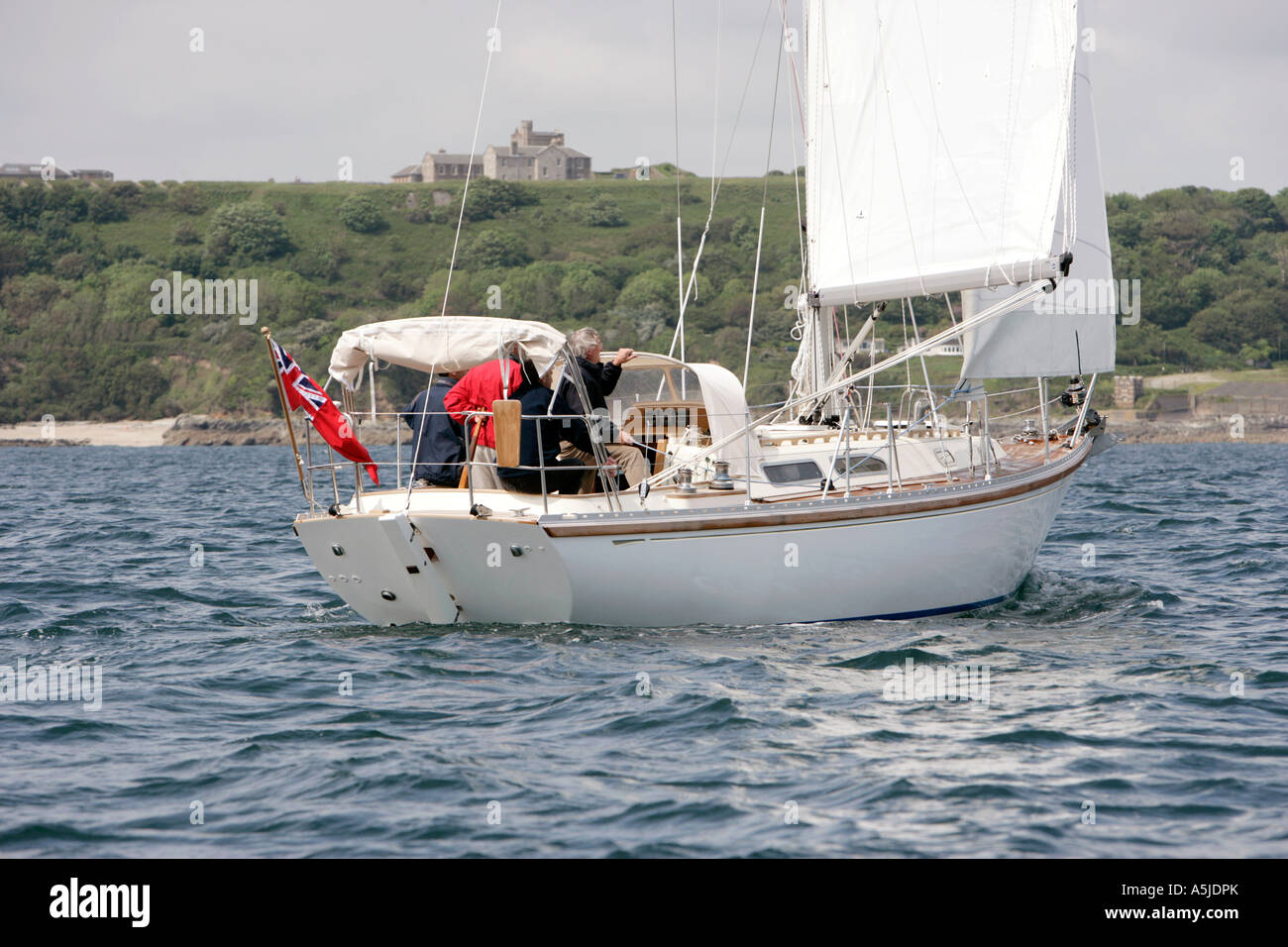 Cruising Yacht dans le port de falmouth uk Banque D'Images