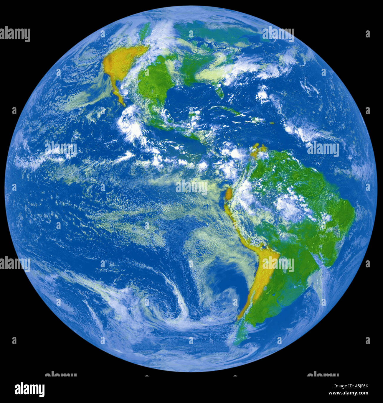 Image de la terre prise par un satellite météo GOES 8, 2 septembre 1994 Banque D'Images