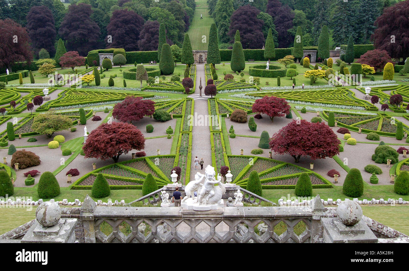 Jardins du Château de Drummond Banque D'Images