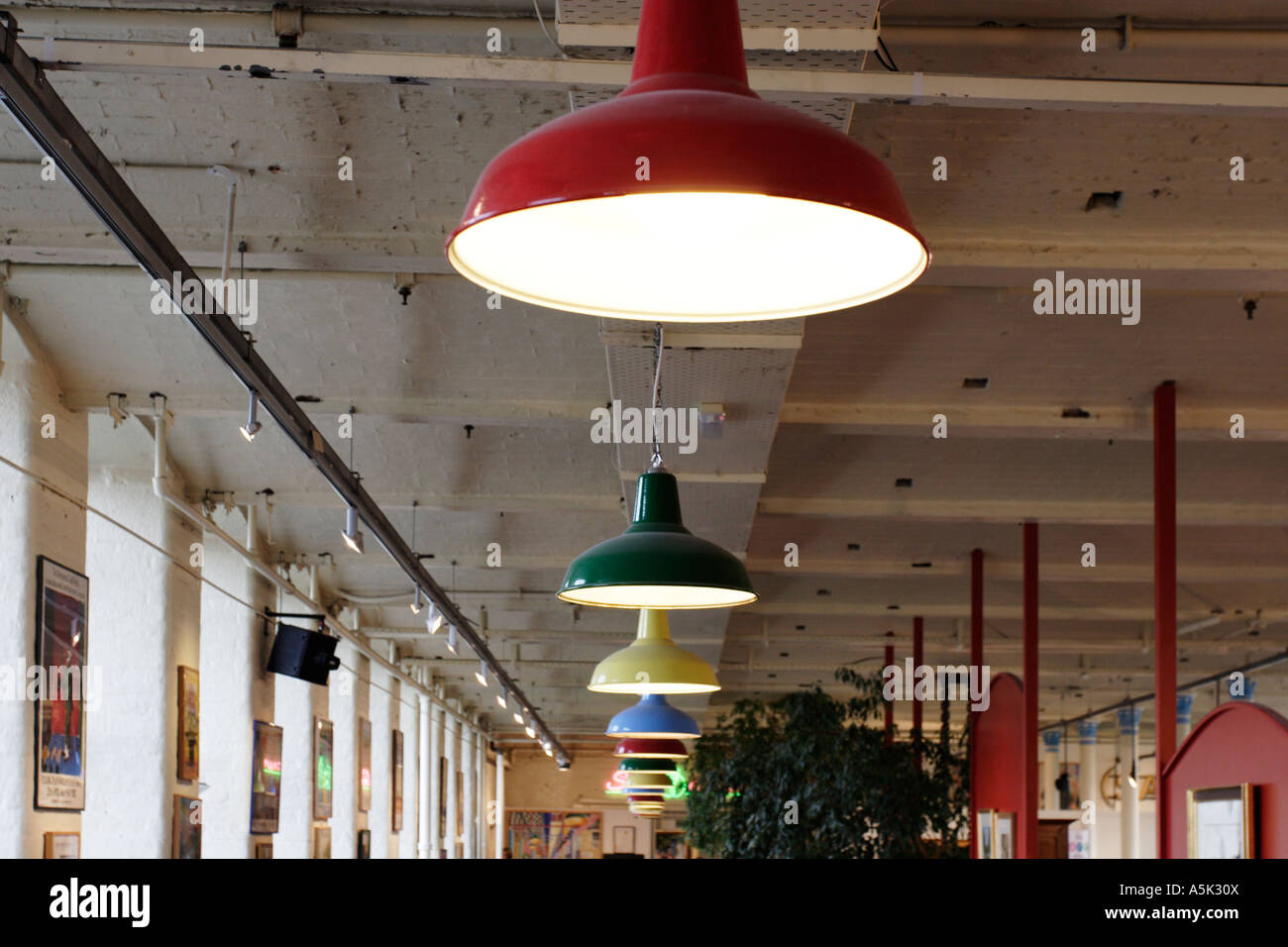 Ligne droite de lumières Banque D'Images