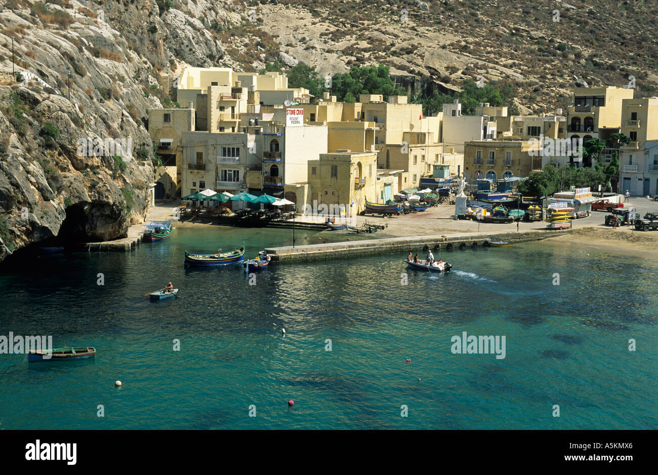 Baie de Xlendi, l'île de Gozo, Malte Banque D'Images