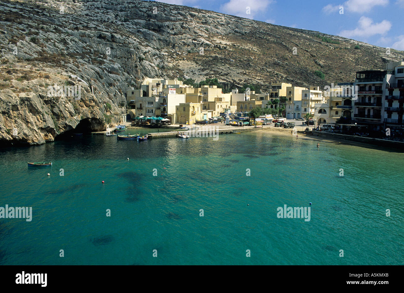 Baie de Xlendi, l'île de Gozo, Malte Banque D'Images