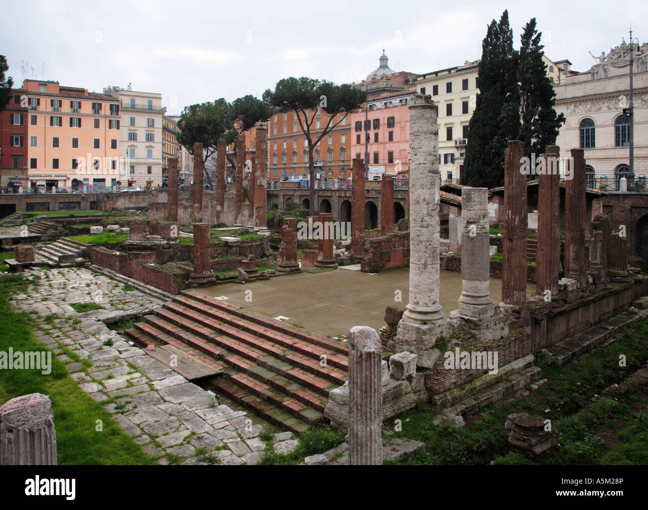 Largo di Torre Argentina ruines de quatre temples romains Rome Italie Républicaine Banque D'Images