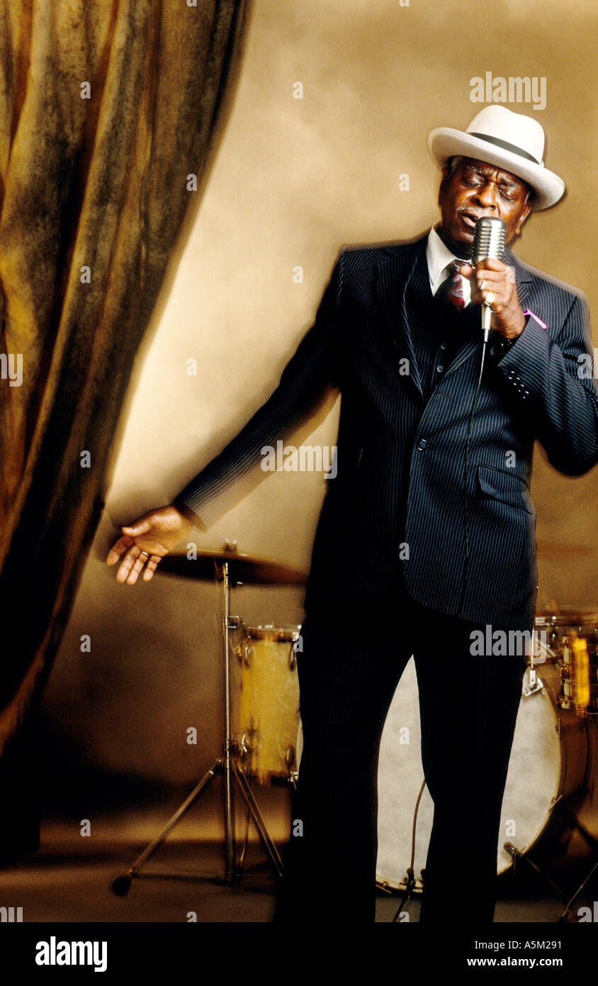 Portrait d'un chanteur de blues Banque D'Images