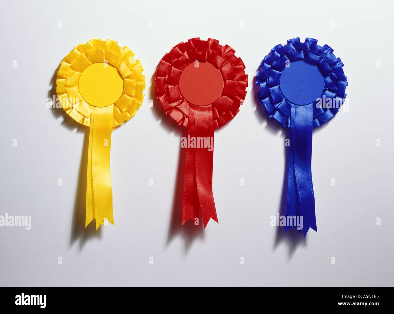 Rosettes trois dans une rangée Banque D'Images