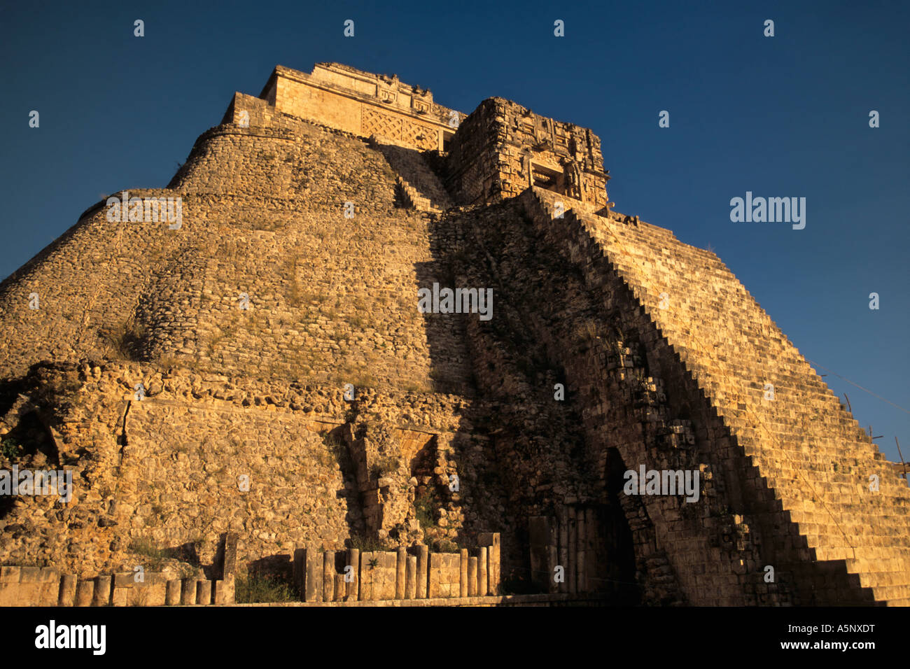 Piramide del Adivino Pyramide (magiciens), ruines mayas de Puuc Ruta, Uxmal, Yucatan, Mexique Banque D'Images