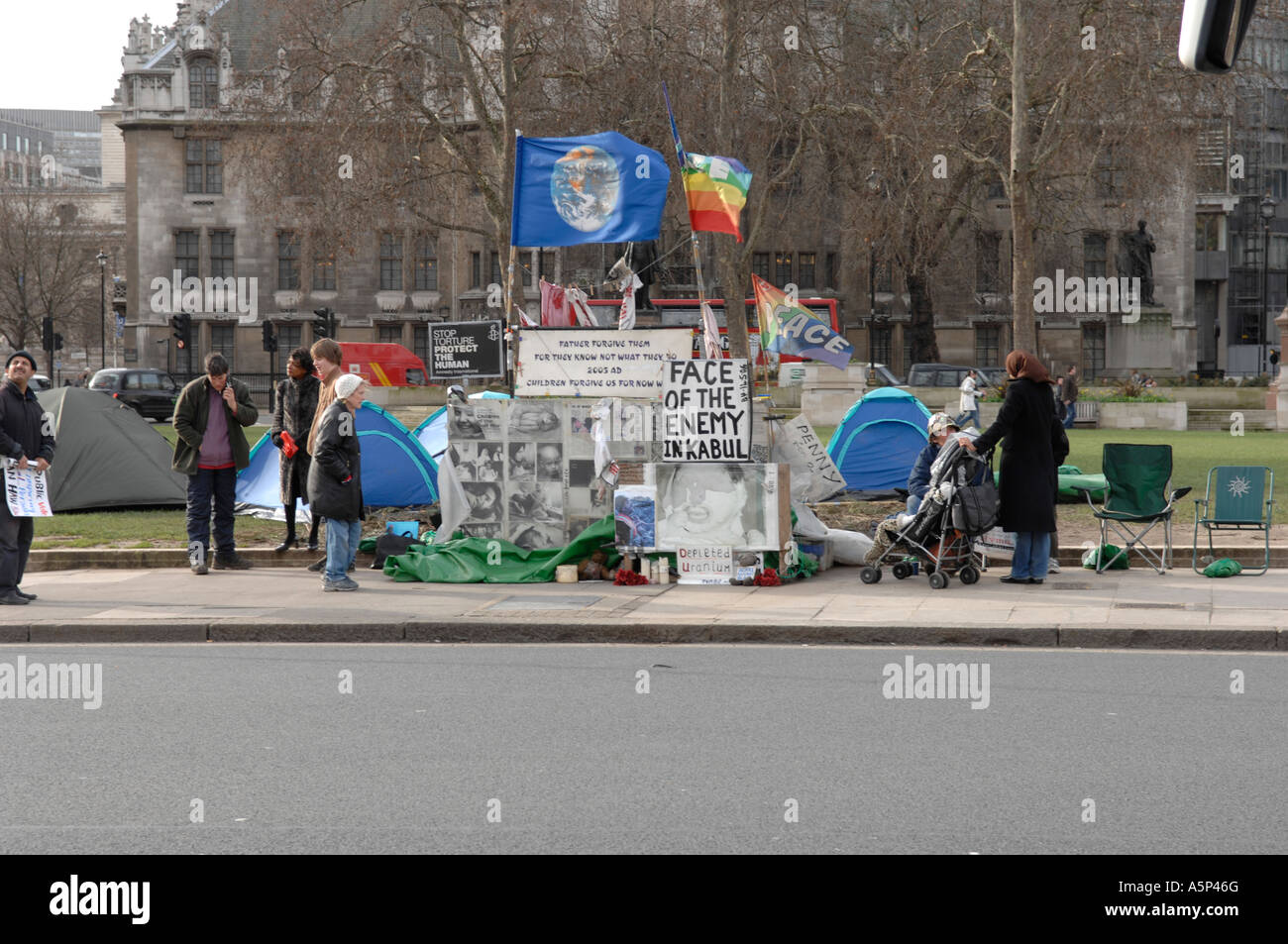 La Guerre anti Manifestation à Westminster London Banque D'Images