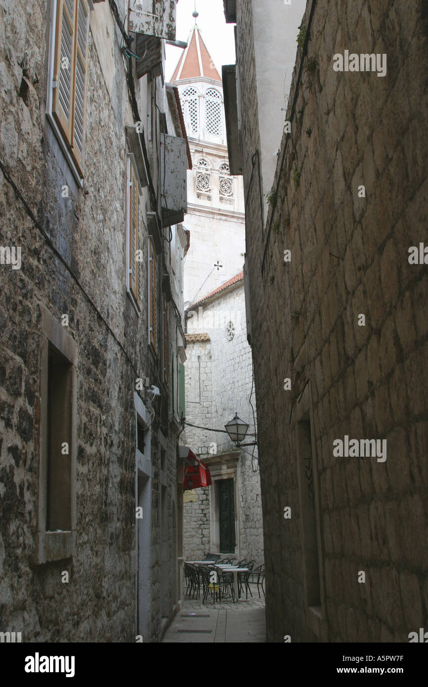 Ruelle de la vieille ville de Trogir Croatie Banque D'Images