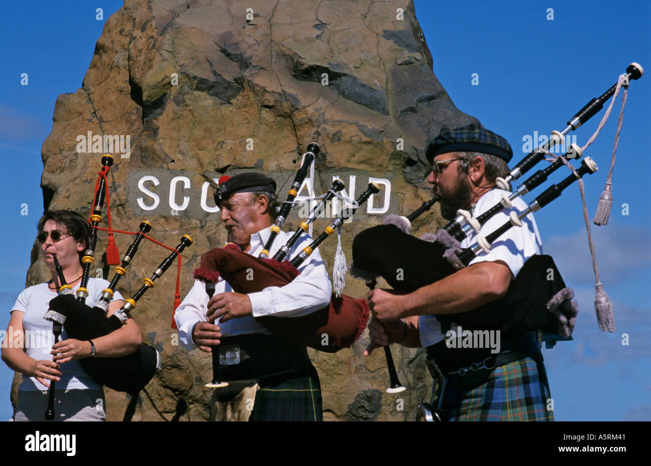 Piper sac à frontière écossaise dans carter bar Ecosse Grande-Bretagne Banque D'Images