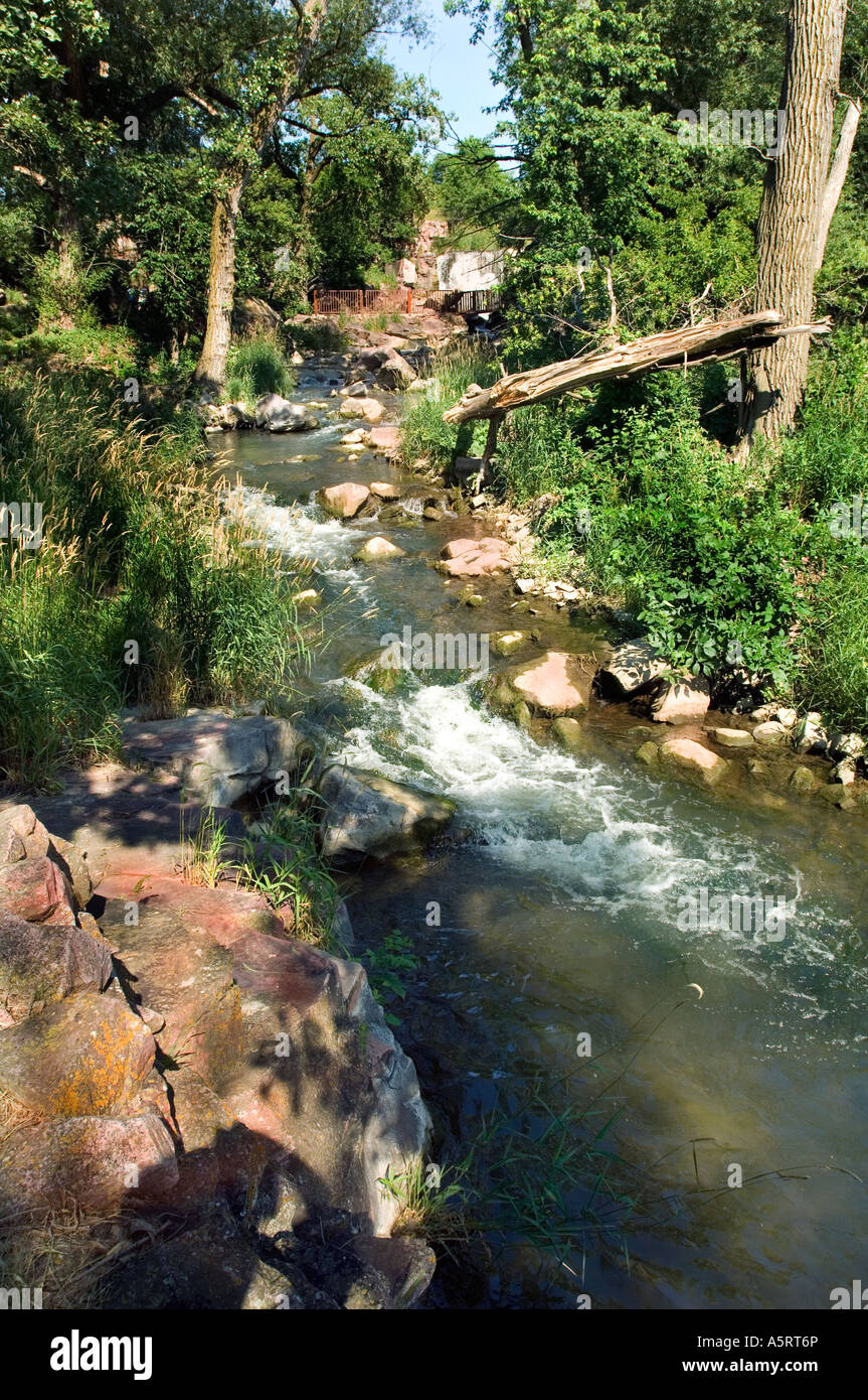 Pipestone Creek à Pipestone National Monument, Pipestone MN Banque D'Images