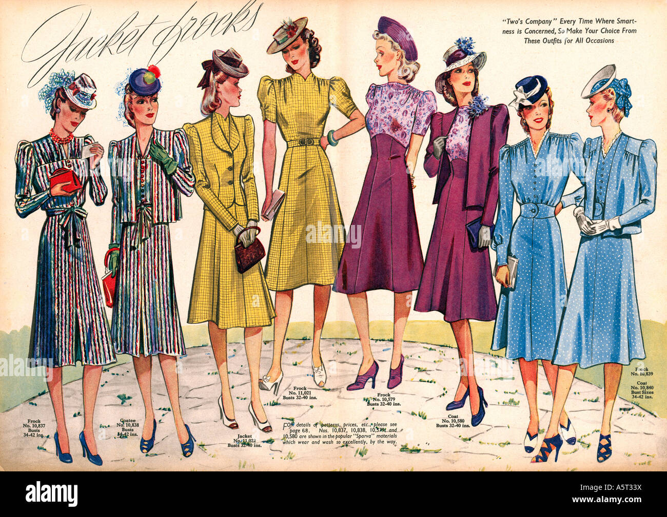 Robe Veste 1940 propagation magazine chic sur la guerre sur le front intérieur comme les dames look smart Banque D'Images