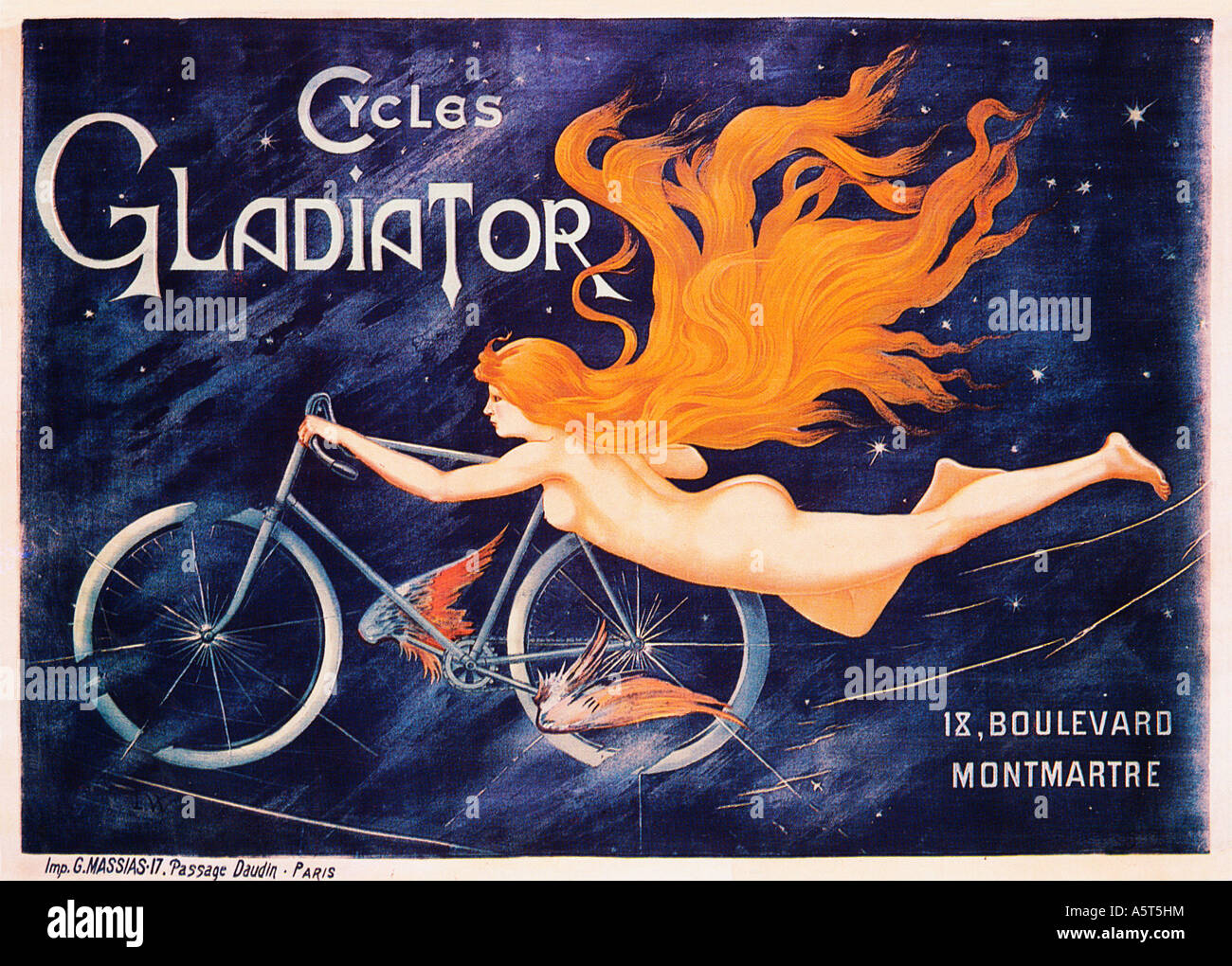 Cycles 1895 affiche pour le vélo parisien basé à Montmartre fondée par Alexandre Darracq Banque D'Images Cycles 1895 affiche pour le vélo parisien basé à Montmartre fondée par Alexandre Darracq Banque D'Images