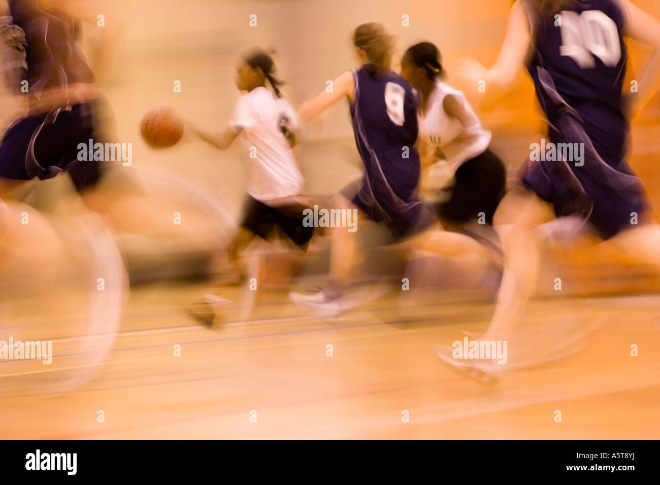 Match de basket-ball de l'école secondaire Banque D'Images