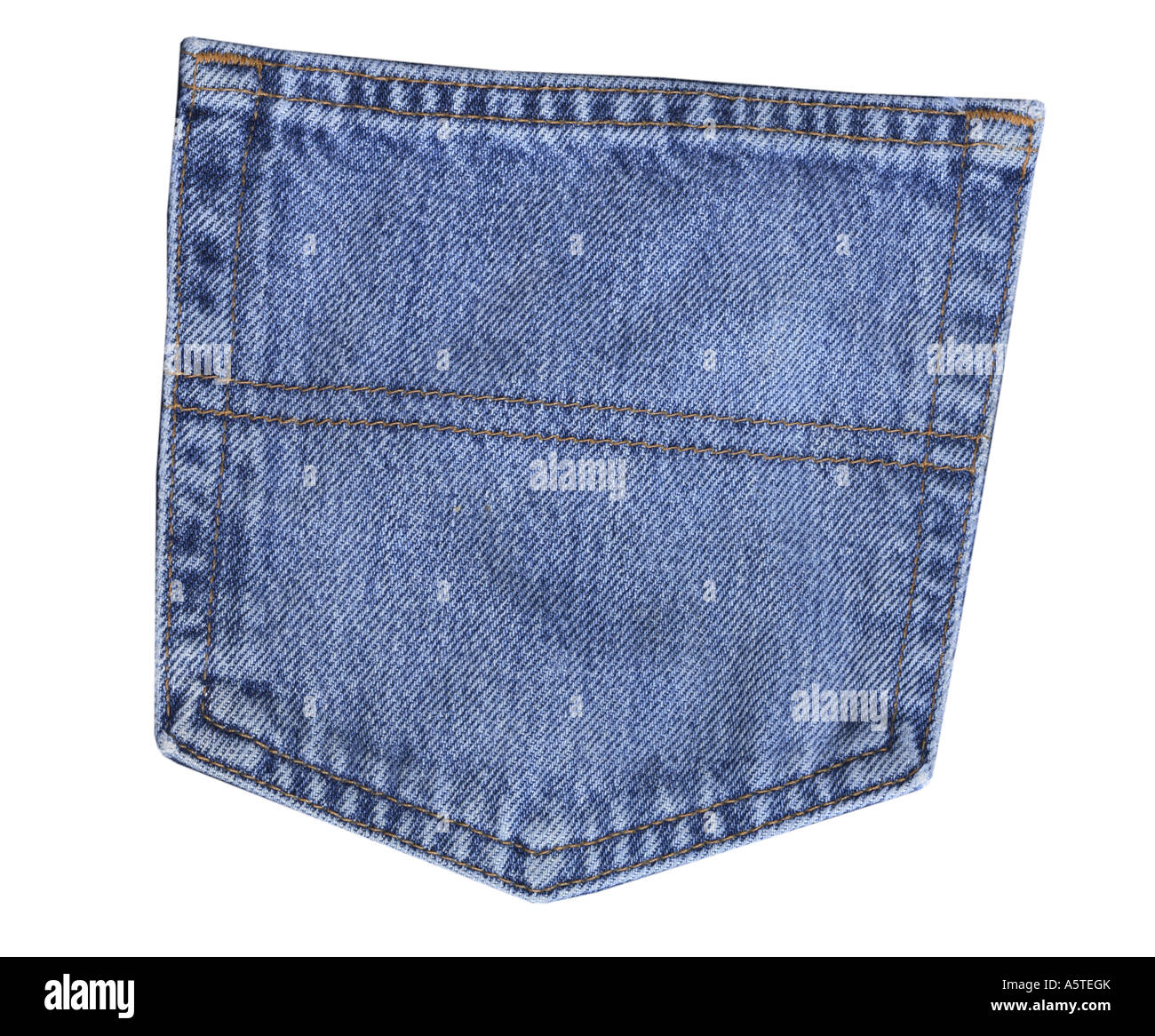 Poche arrière de jeans découper sur fond blanc Banque D'Images