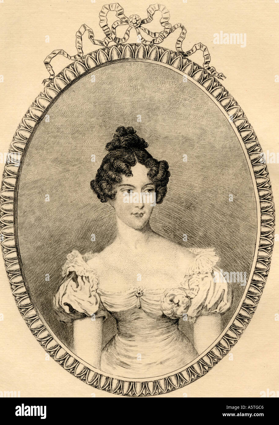 Marie-Caroline de Bourbon-Sicile, duchesse de Berry, 1798 -1870. Princesse italienne de la Maison de Bourbon. Banque D'Images