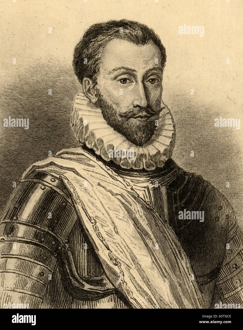 François de la Noue, appelé Bras-de-fer, 1531 - 1591. Le capitaine Huguenot dans les guerres de religion. Banque D'Images