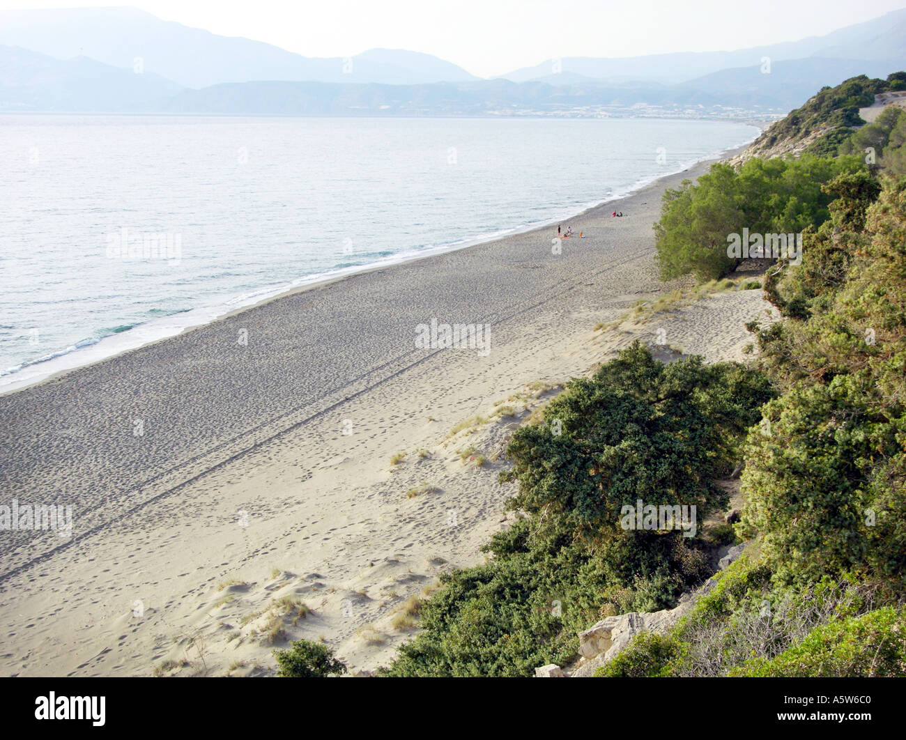 La seule plage de Komos KOMMOS KOLPOS MESSARAS près de Matala Crete Grèce KRETA Griechenland CRETIAN Banque D'Images
