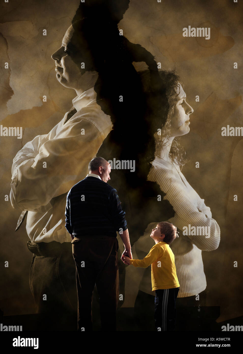 Concept Divorce Photo Illustration Computer Art Banque D'Images