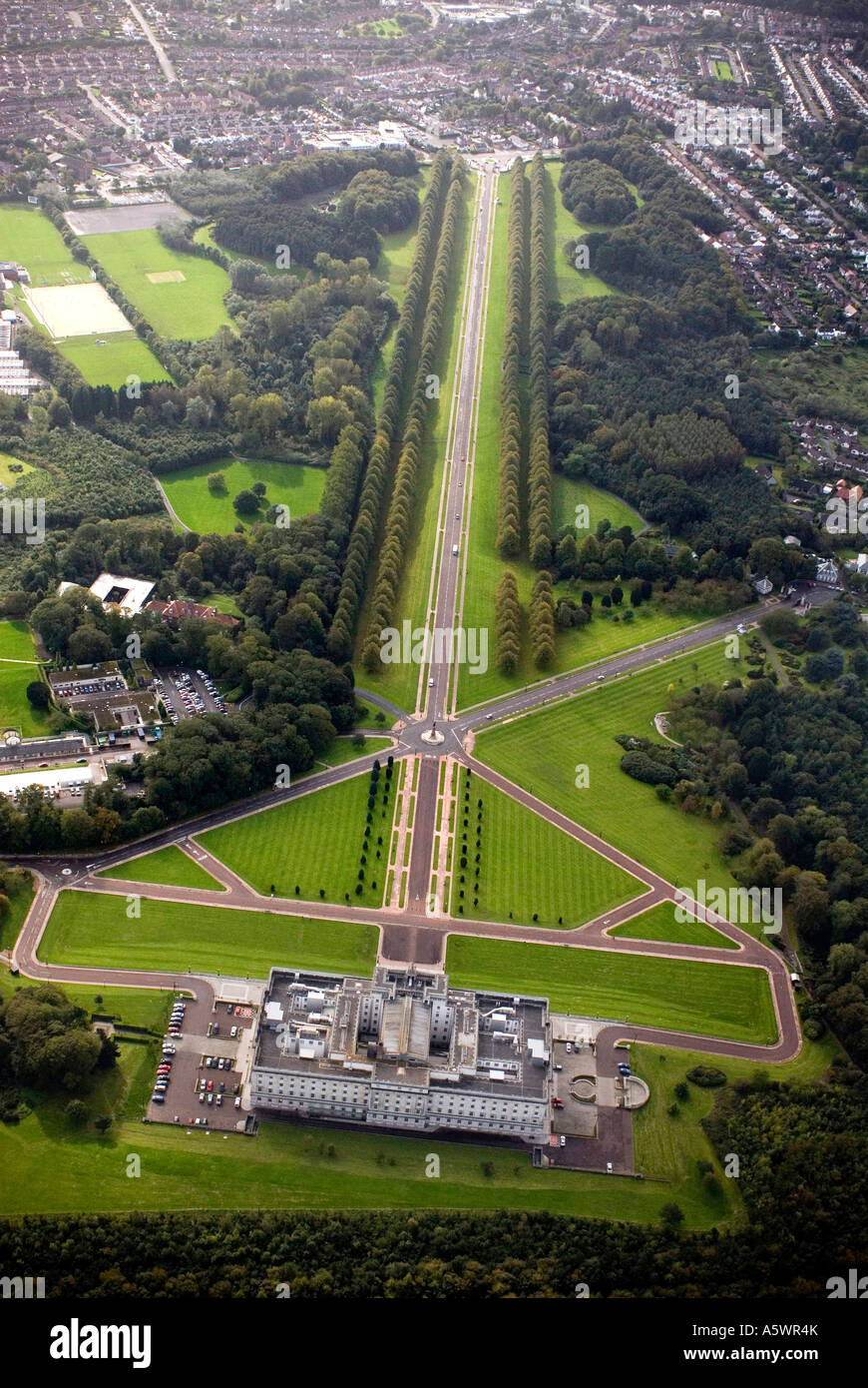Vue aérienne de Stormont, à Belfast, en Irlande du Nord Banque D'Images