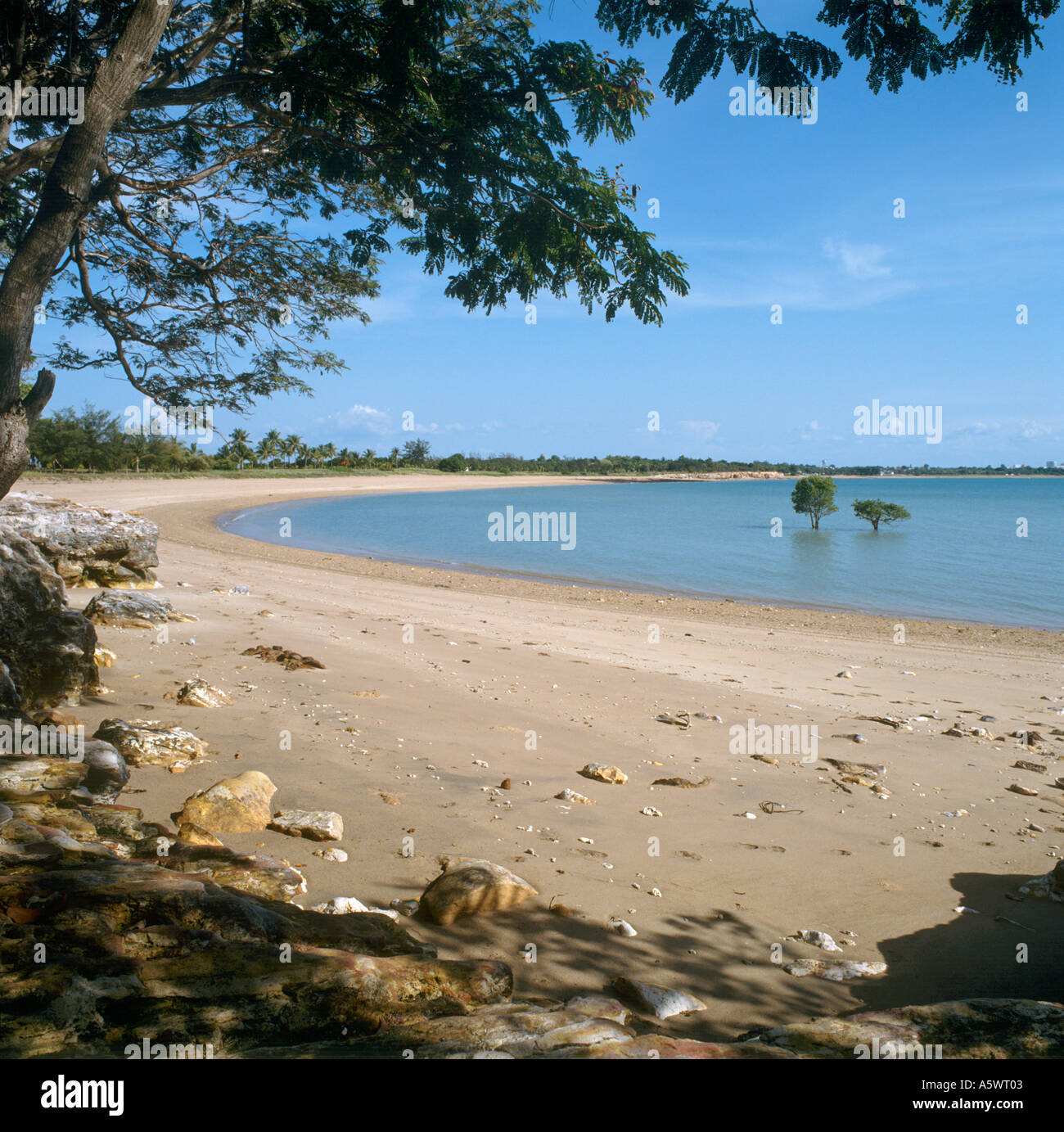 La plage d'East Point, Darwin, Territoire du Nord, Australie Banque D'Images