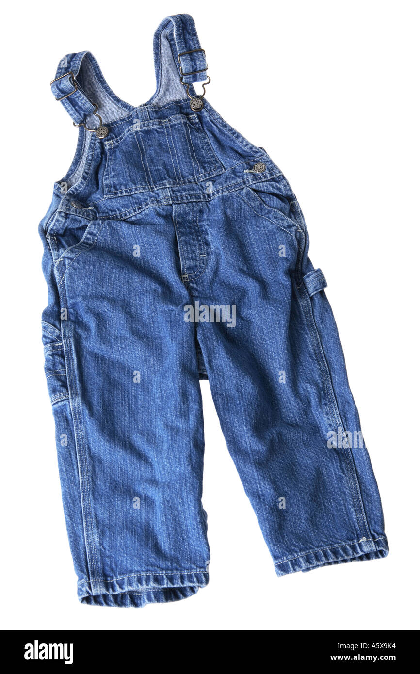 Salopette jean bleu pour enfants Banque D'Images