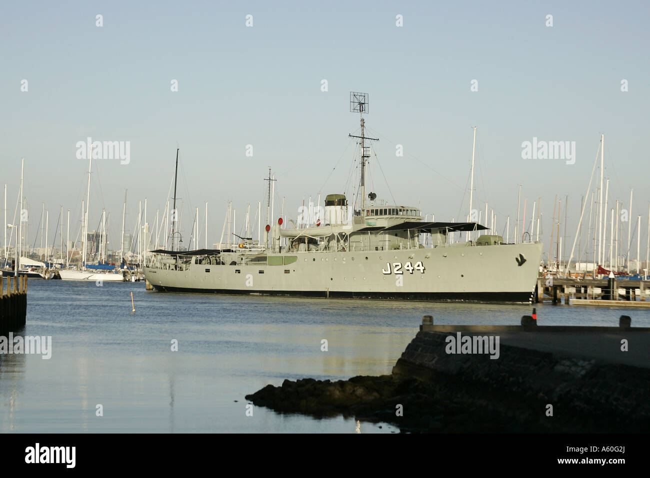 Ex navire de guerre HMS Castlemaine à Melbourne, Australie. Banque D'Images