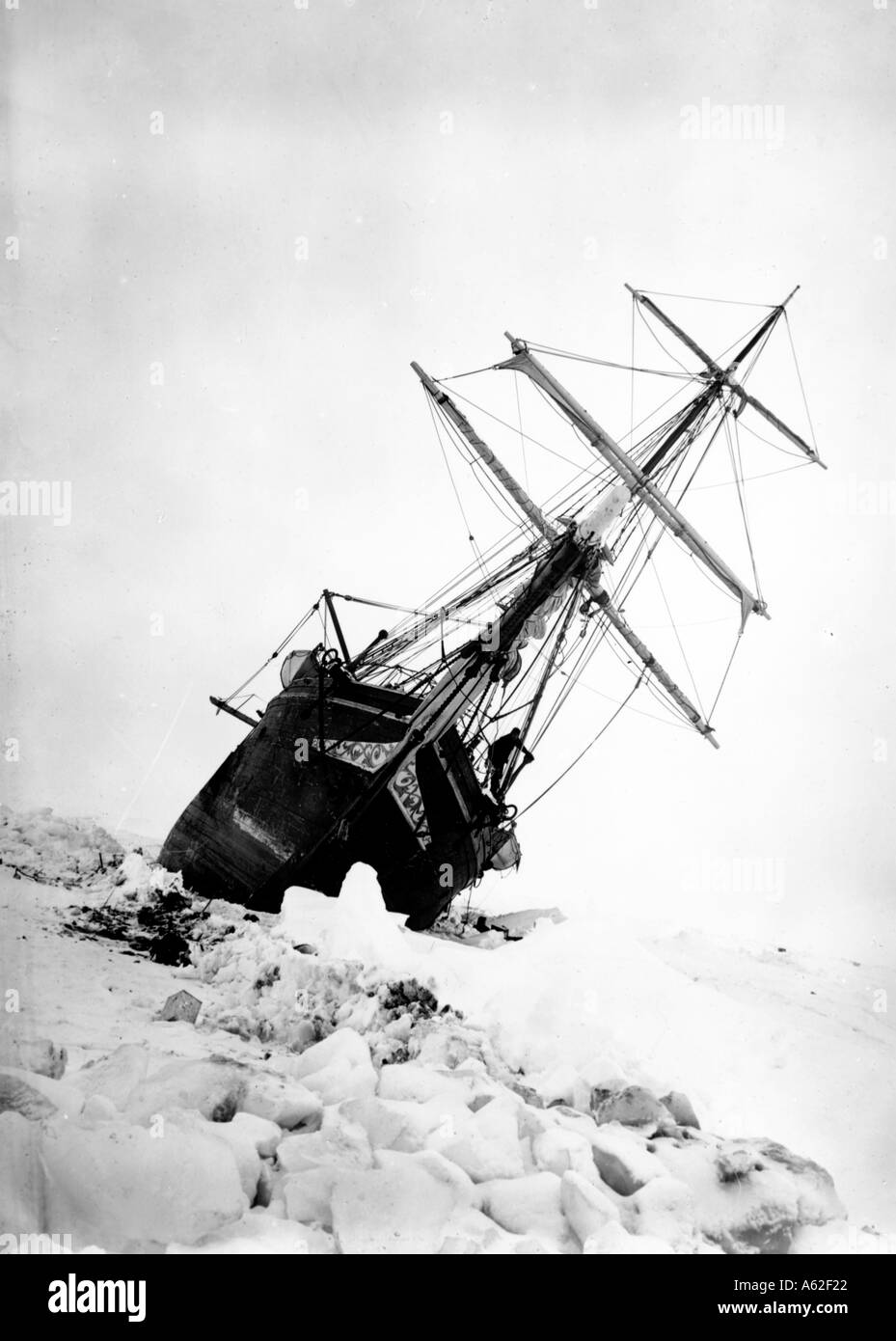 L'Endurance keeling sur Imperial Trans expédition en Antarctique Banque D'Images