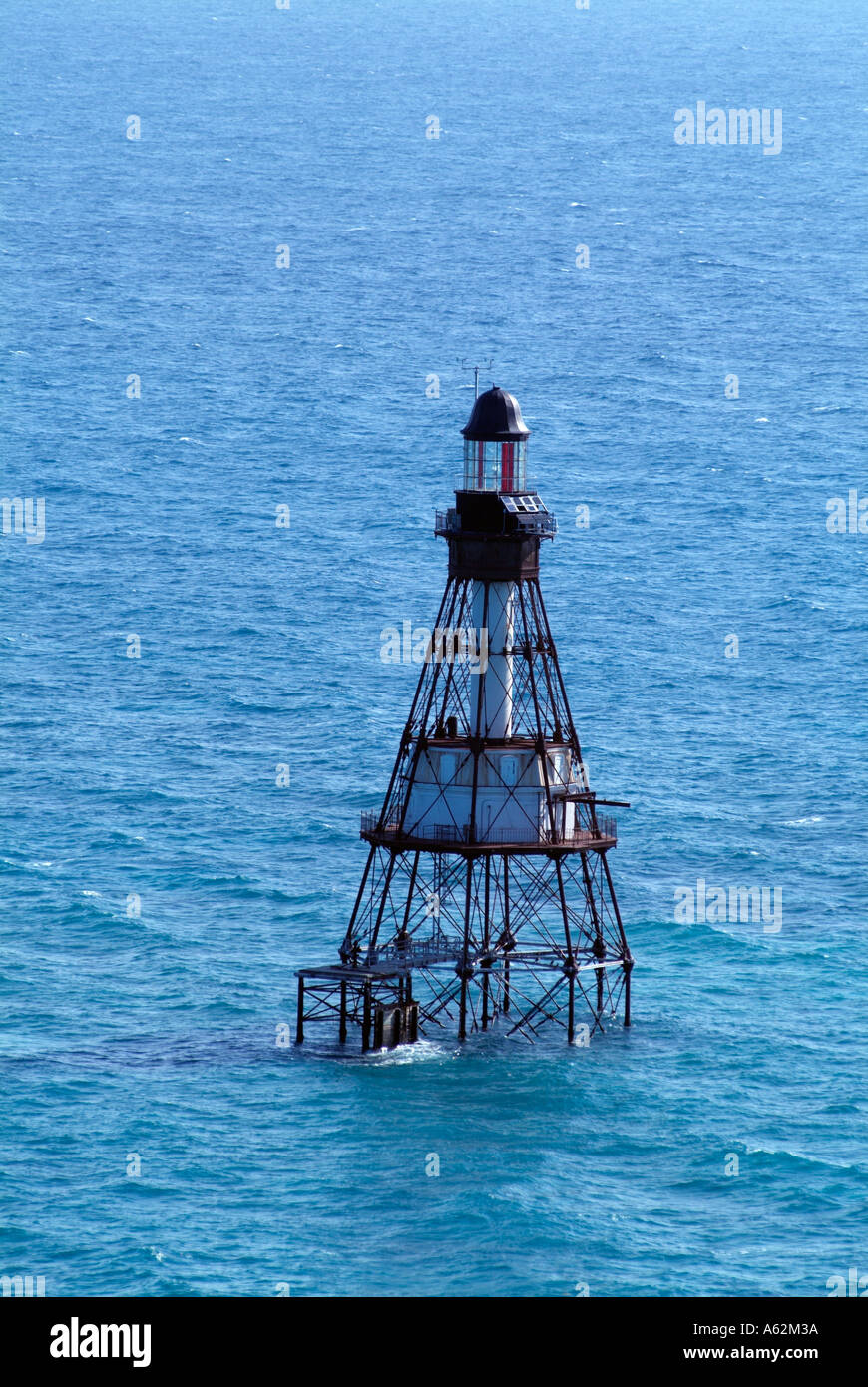 Fowey Rocks Leuchtturm northmost de huit touches phares construire du fer forgé1878 Biscayne National Monument Banque D'Images