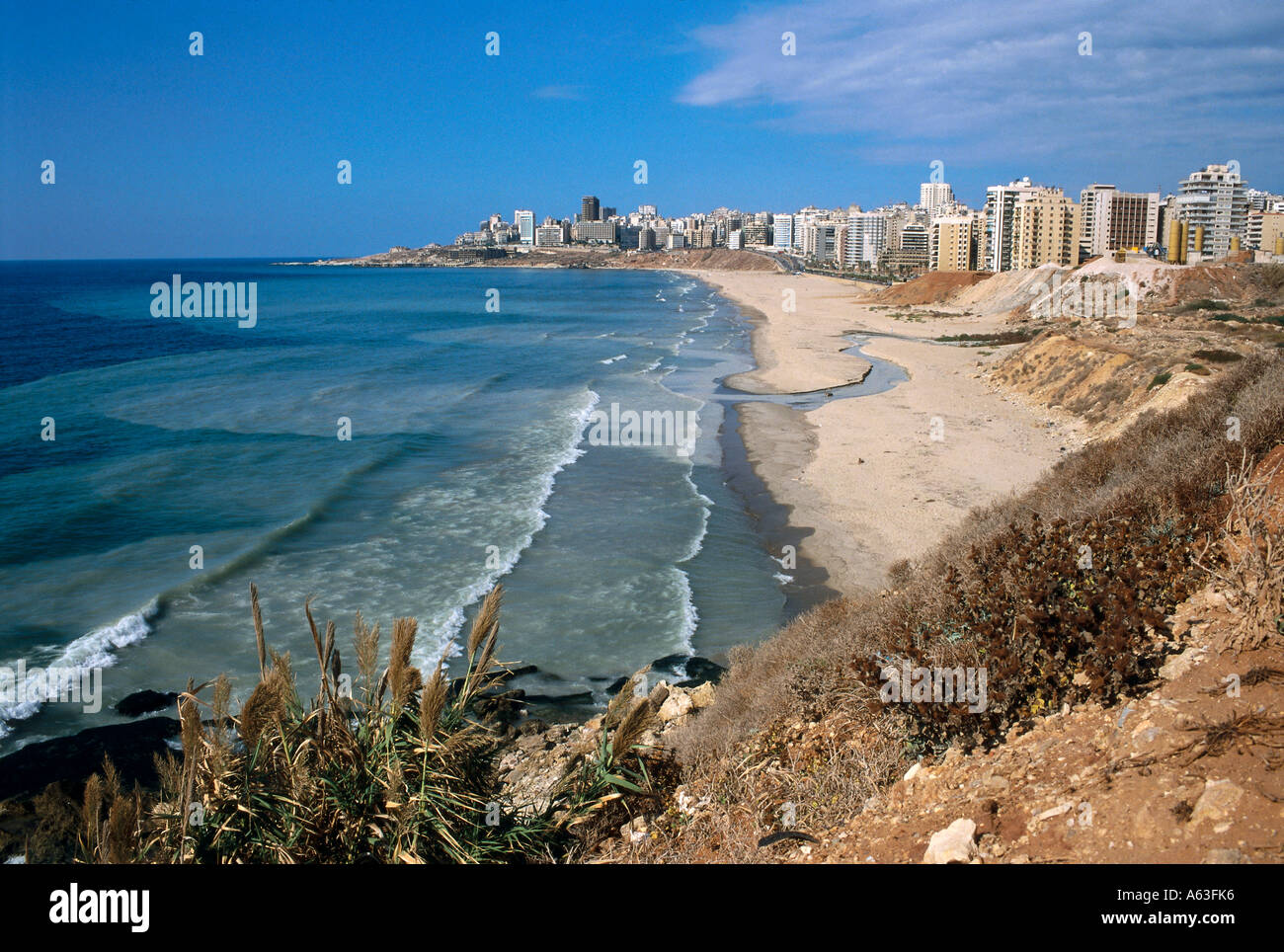 Bâtiments Sur Plage Rafiq Hairiri Beach Beyrouth Liban