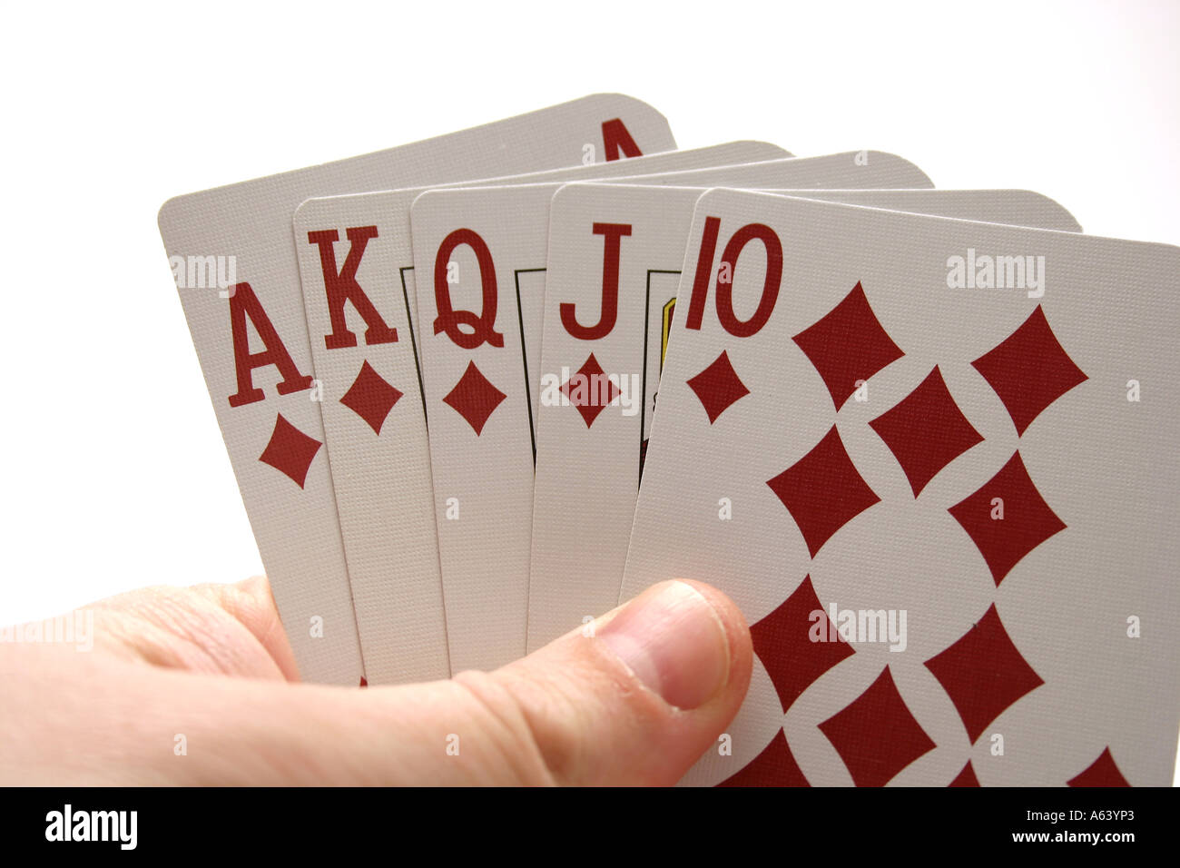 Quinte Flush Royale C'est la main de poker la plus élevée Banque D'Images