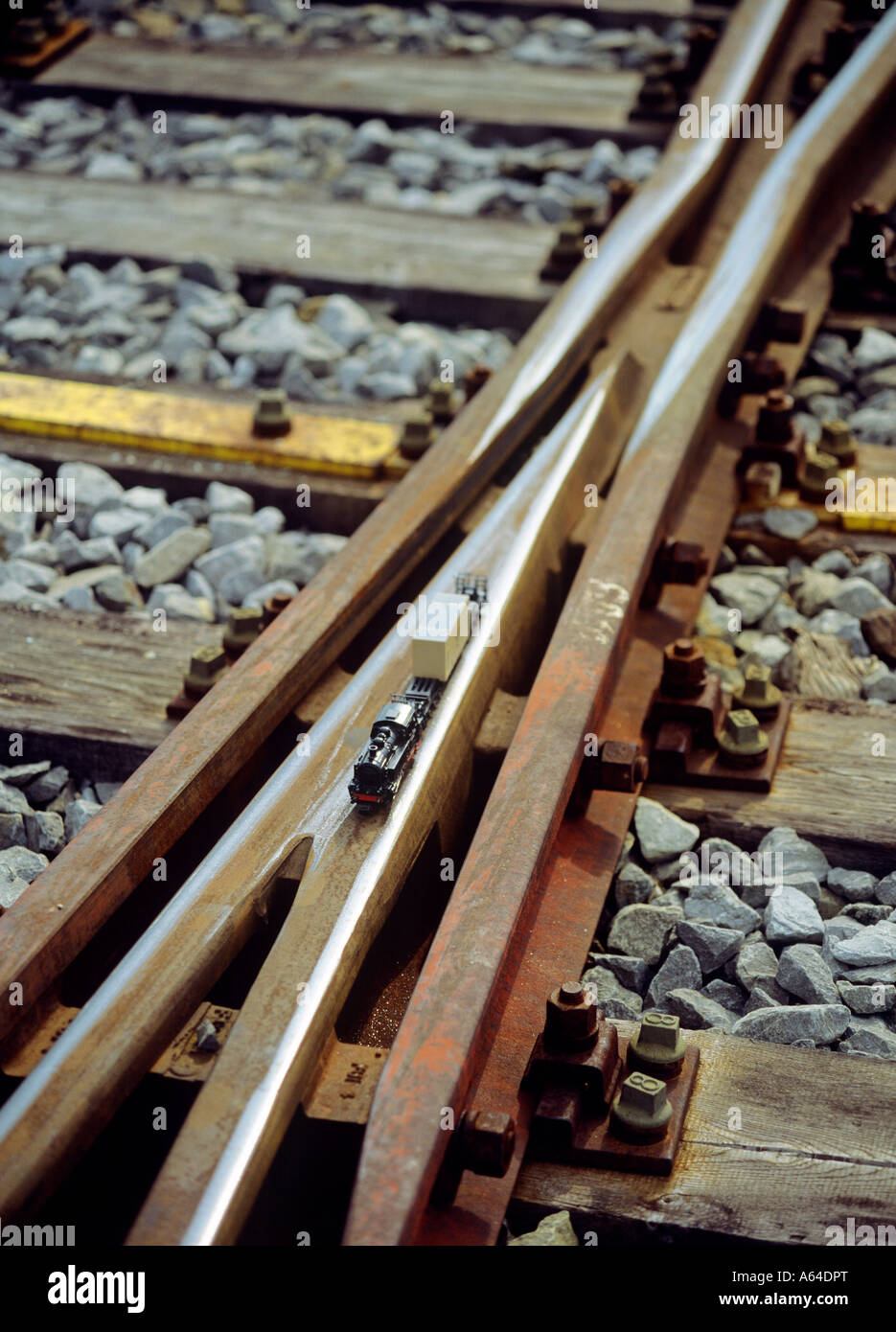 Maquette de train fret railroad track editorial Utilisez uniquement Banque D'Images