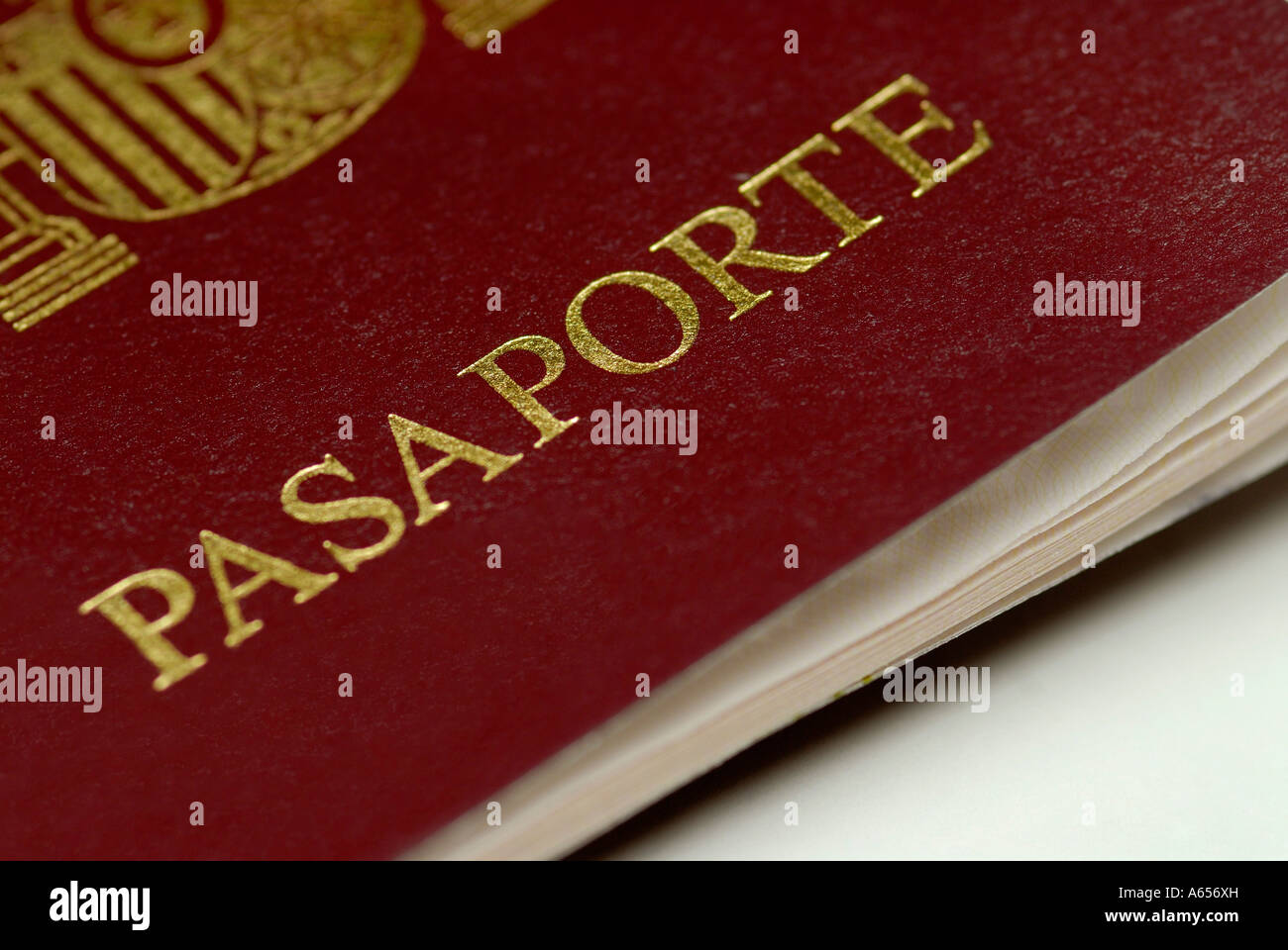 Passeport ESPAGNOL SUR FOND BLANC Banque D'Images