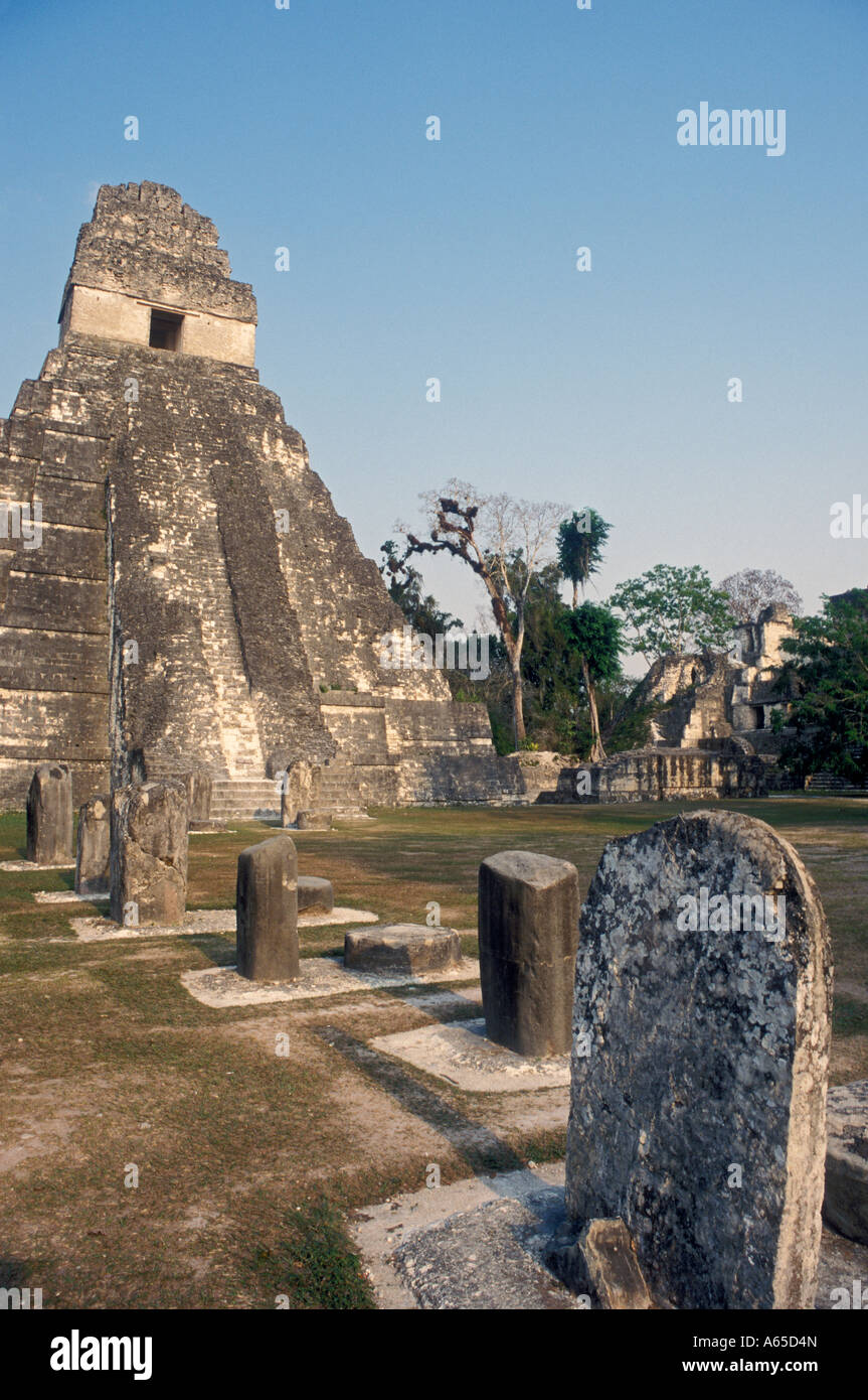 Le Guatemala Tikal temple maya à Tikal National Park Banque D'Images