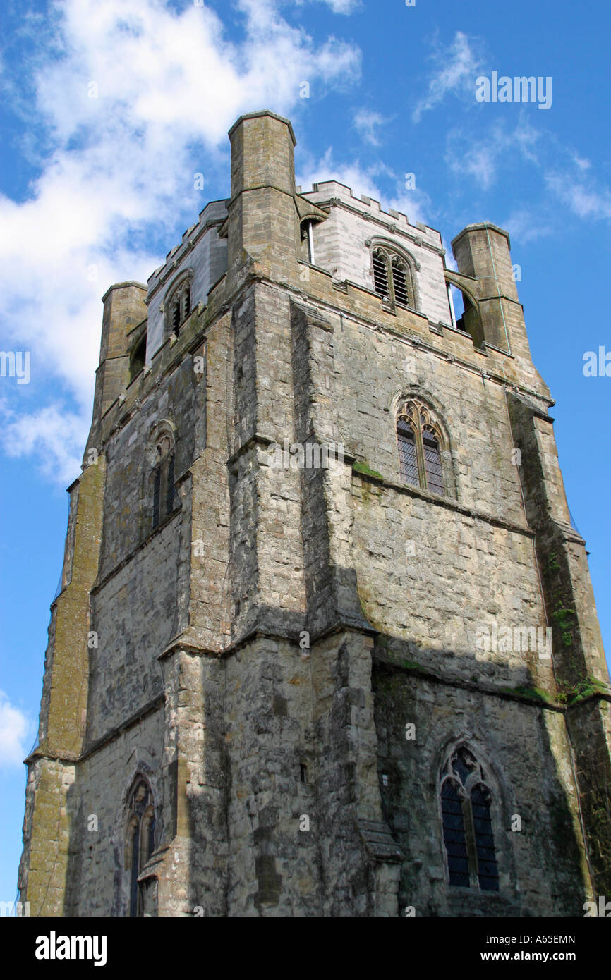 Clocher détaché à la Cathédrale de Chichester, West Sussex. Il est le seul du genre à gauche en Angleterre. Banque D'Images