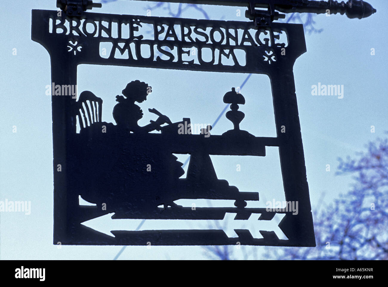 Signe pour le Yorkshire Haworth Bronte Parsonage Museum Banque D'Images