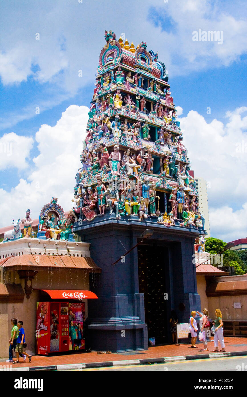 Sri Mariamman Temple Hindou Singapour Banque D'Images