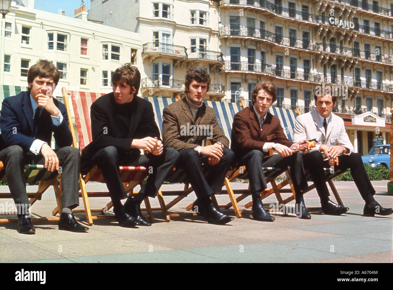 MOODY BLUES groupe pop britannique sur le front de mer de Brighton, Angleterre, en 1966 Banque D'Images