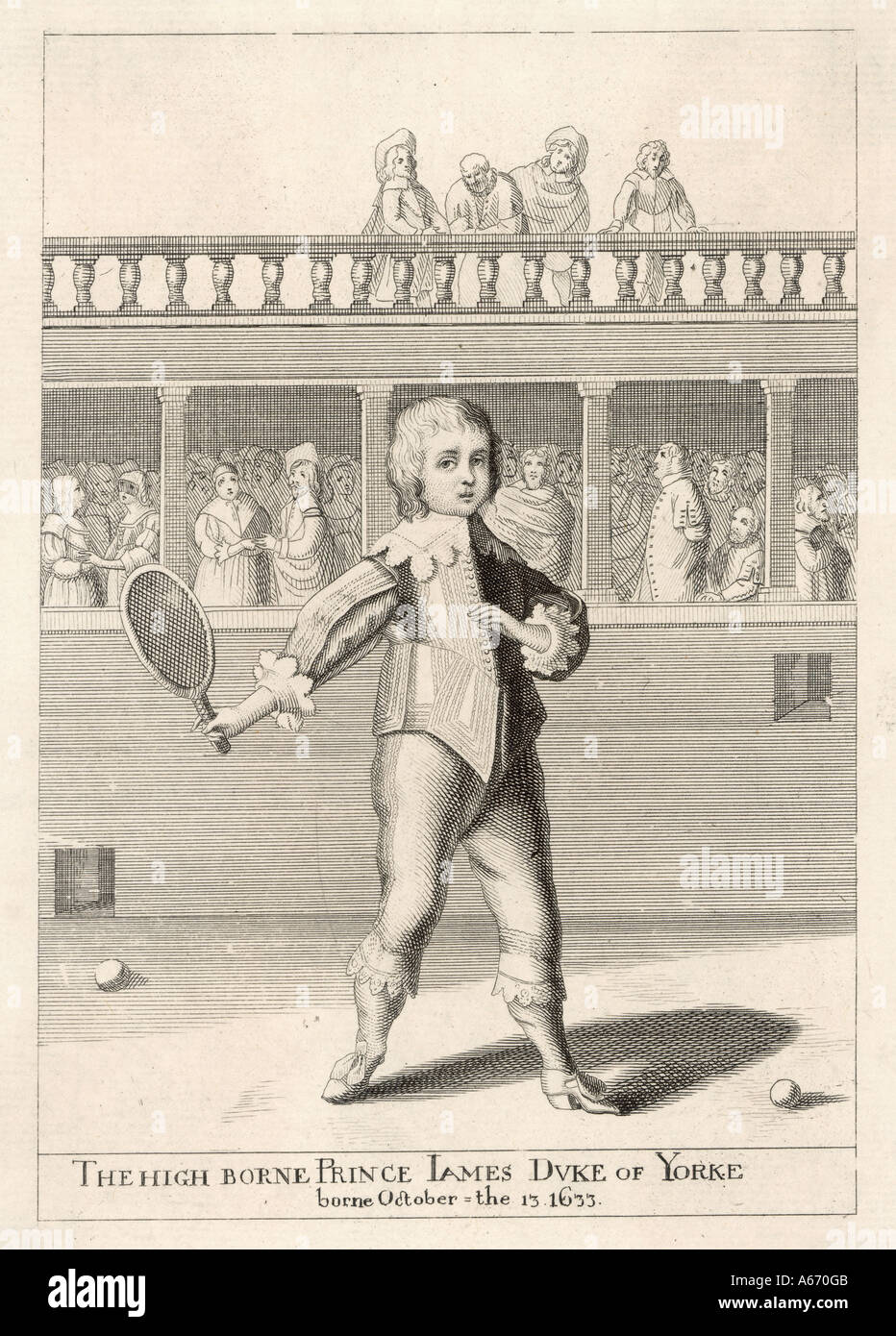 J. Ii joue du vrai Tennis Banque D'Images