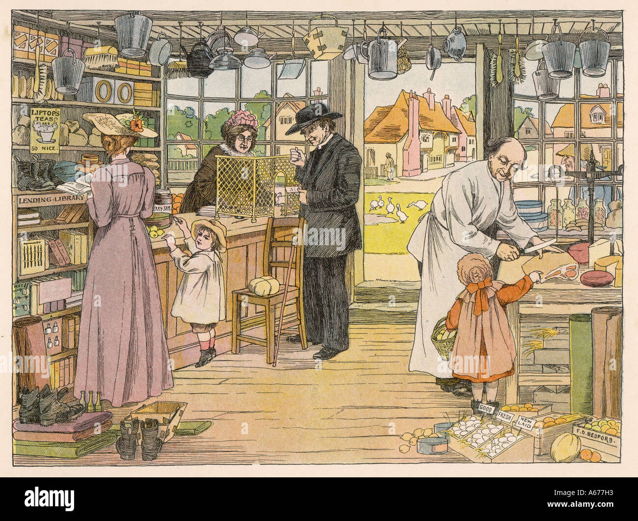 Magasin de campagne sociale 19c Banque D'Images