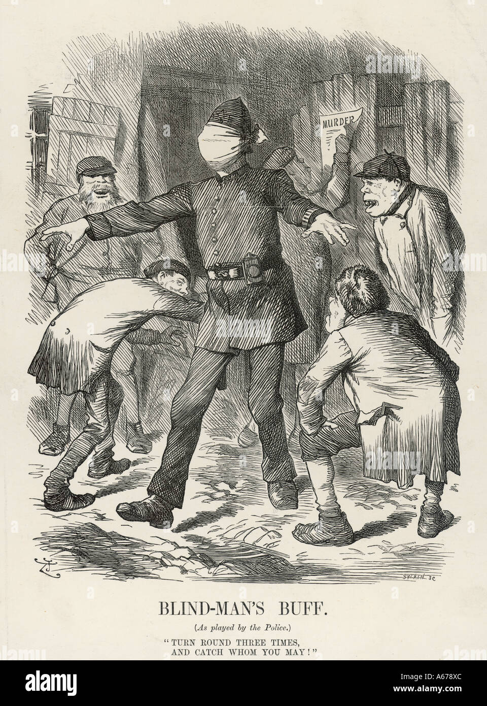 Blind Mans Police Buff Banque D'Images