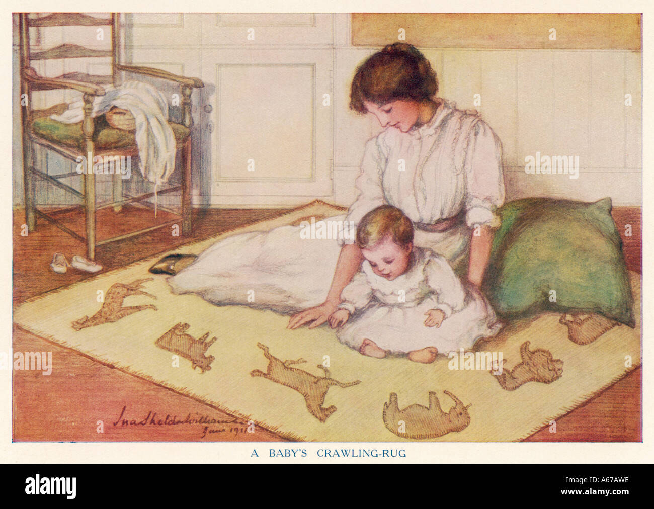 Mère Bébé tapis rampants Banque D'Images